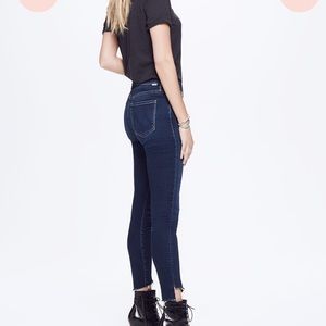 Mother Denim Stunner Zip Ankle Step Fray